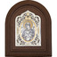 Серебряная икона Пресвятая Богородица Семистрельная в округлом окладе 50240060С06